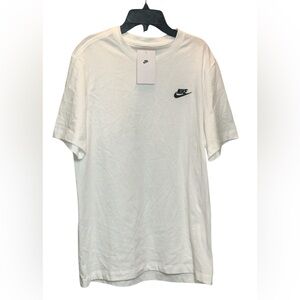 Nike Men's Short Sleeve Tee in White with Black Logo